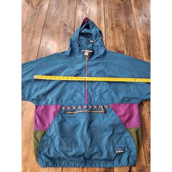 Vintage LL Bean Jacket Womens Medium Blue Anorak Parka Windbreaker 90s USA - Picture 12 of 12